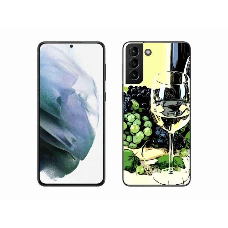 Gelový kryt mmCase na mobil Samsung Galaxy S21 Plus - sklenka vína
