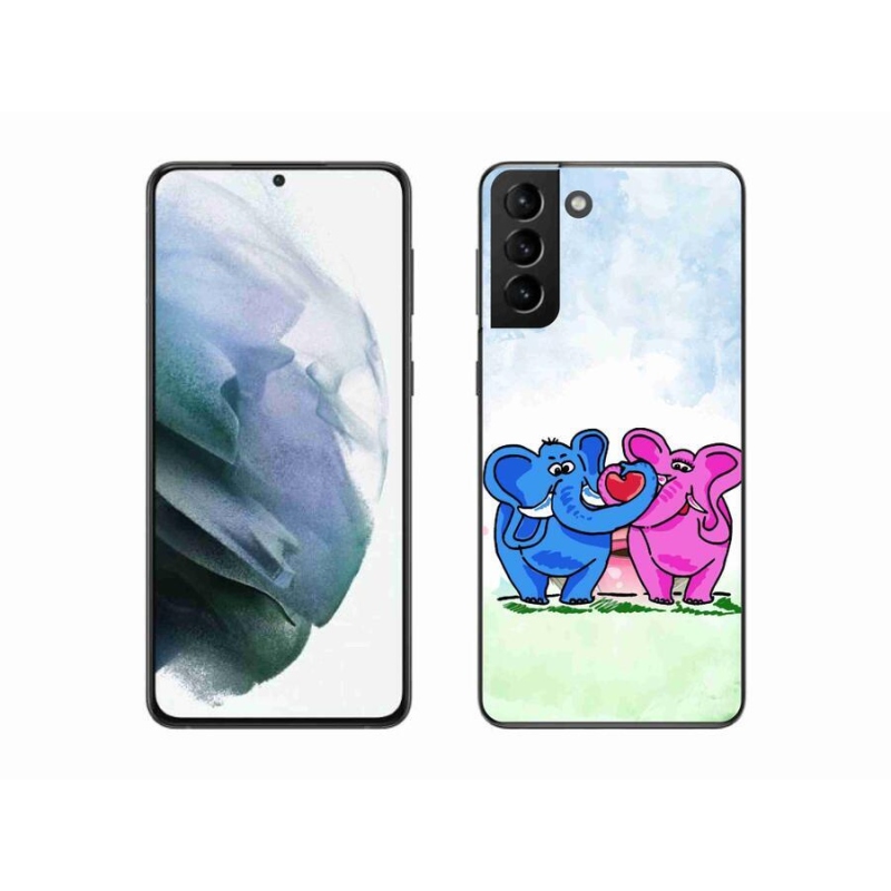 Gelový kryt mmCase na mobil Samsung Galaxy S21 Plus - zamilovaní sloni