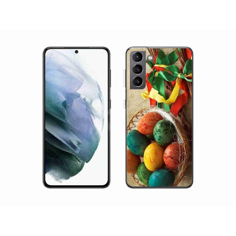 Gelový kryt mmCase na mobil Samsung Galaxy S21 - pomlázky a vajíčka