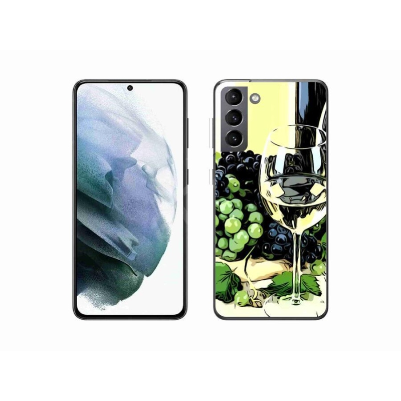 Gelový kryt mmCase na mobil Samsung Galaxy S21 - sklenka vína