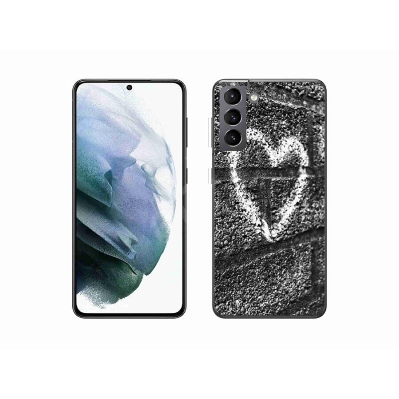 Gelový kryt mmCase na mobil Samsung Galaxy S21 - srdce na zdi