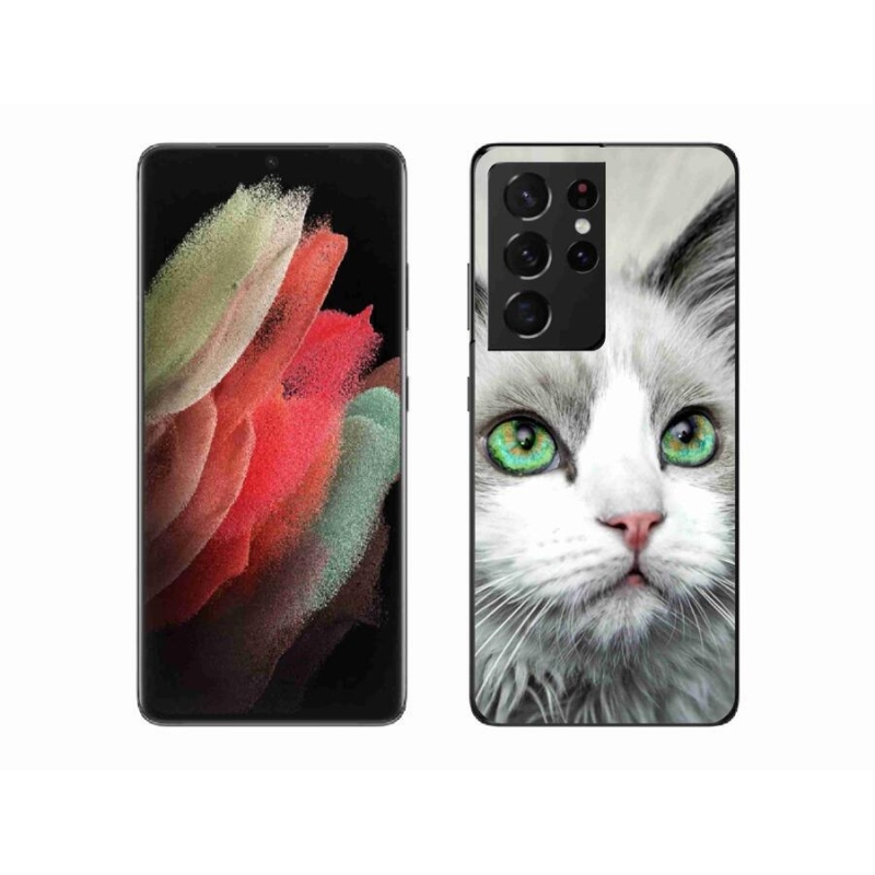Gelový kryt mmCase na mobil Samsung Galaxy S21 Ultra 5G - kočičí pohled