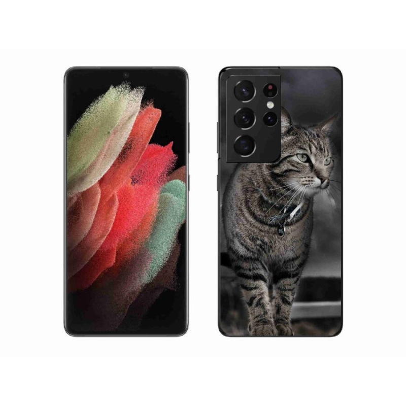 Gelový kryt mmCase na mobil Samsung Galaxy S21 Ultra 5G - kočka