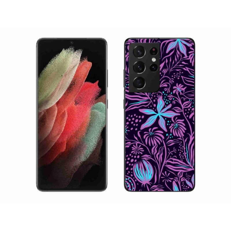 Gelový kryt mmCase na mobil Samsung Galaxy S21 Ultra 5G - květiny 2