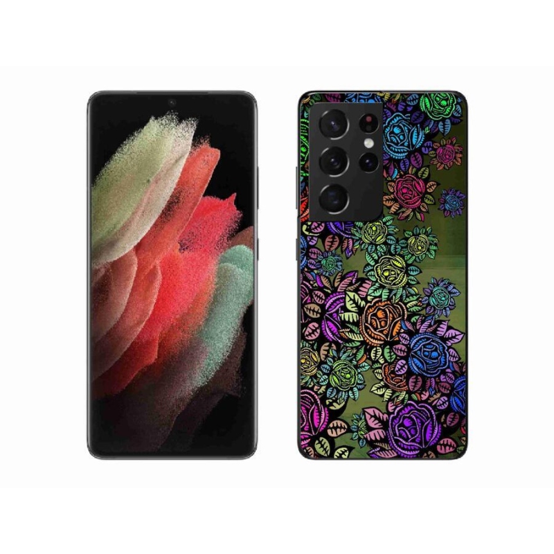 Gelový kryt mmCase na mobil Samsung Galaxy S21 Ultra 5G - květiny 6