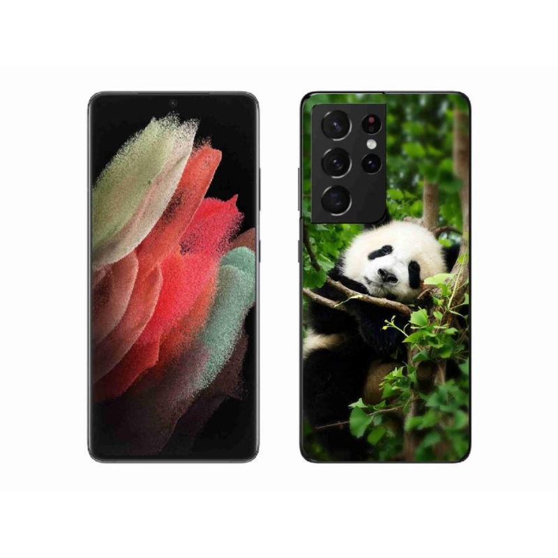 Gelový kryt mmCase na mobil Samsung Galaxy S21 Ultra 5G - panda