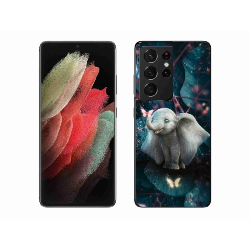 Gelový kryt mmCase na mobil Samsung Galaxy S21 Ultra 5G - roztomilý slon