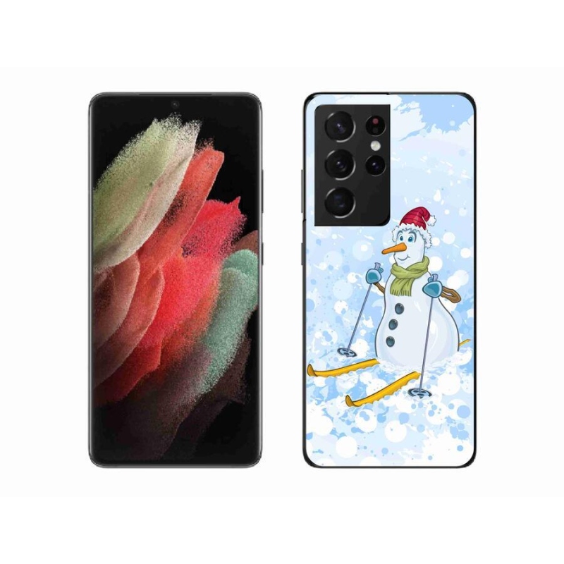 Gelový kryt mmCase na mobil Samsung Galaxy S21 Ultra 5G - sněhulák