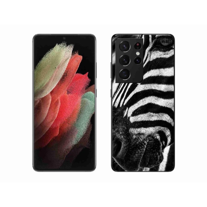 Gelový kryt mmCase na mobil Samsung Galaxy S21 Ultra 5G - zebra