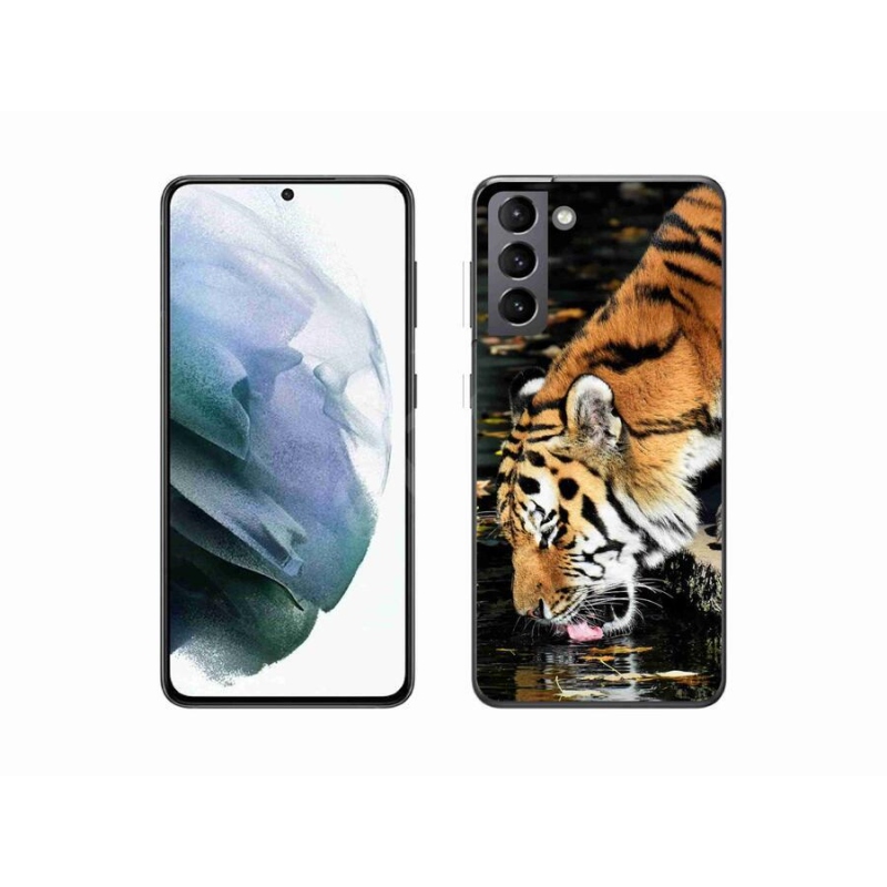 Gelový kryt mmCase na mobil Samsung Galaxy S21 - žíznivý tygr