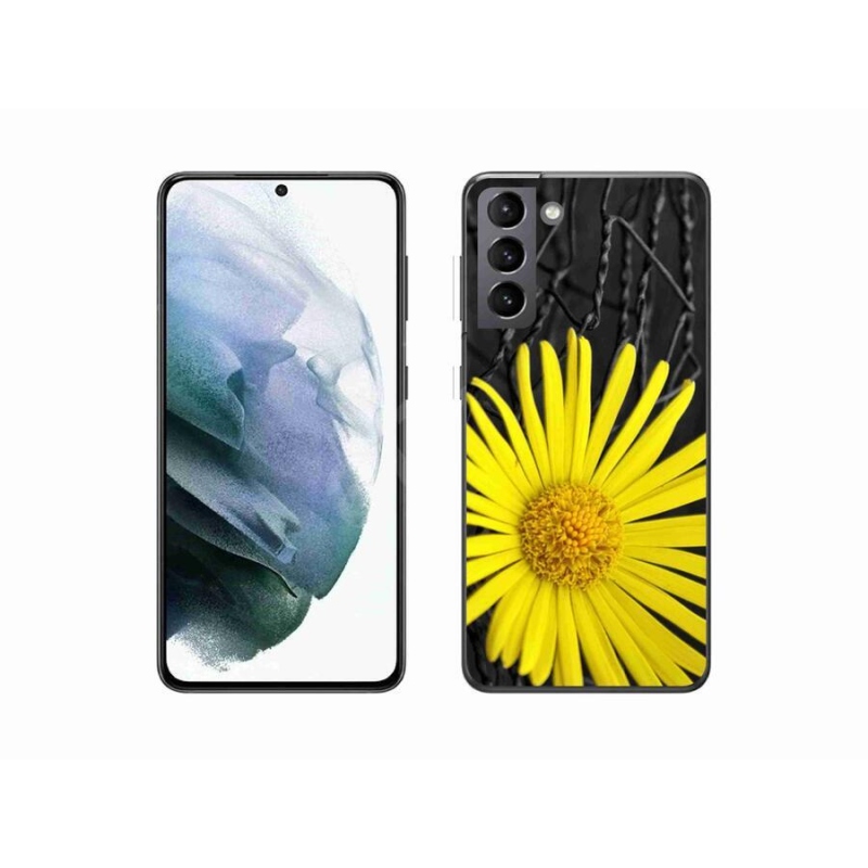 Gelový kryt mmCase na mobil Samsung Galaxy S21 - žlutá květina