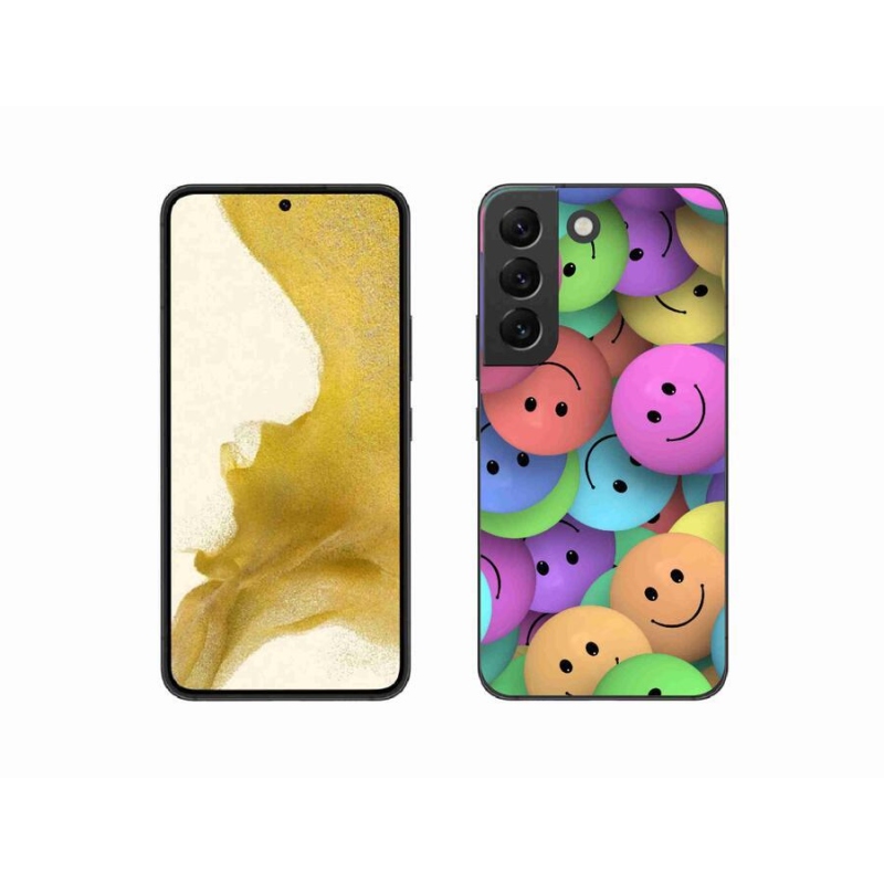Gelový kryt mmCase na mobil Samsung Galaxy S22 5G - barevní smajlíci