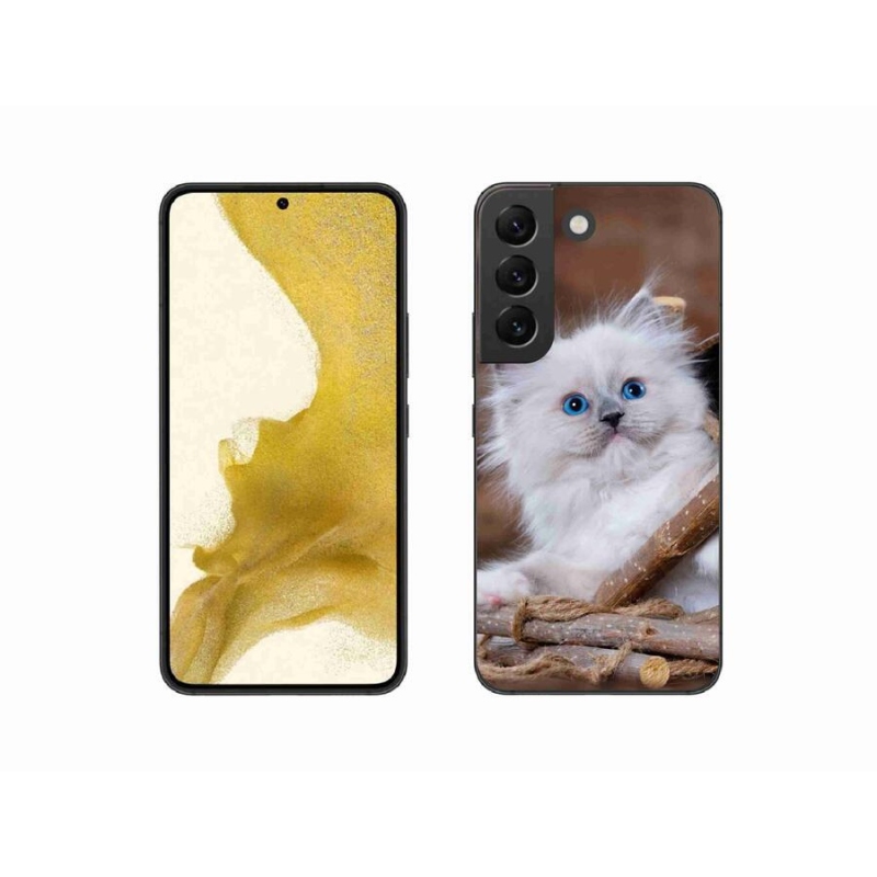 Gelový kryt mmCase na mobil Samsung Galaxy S22 5G - bílé kotě