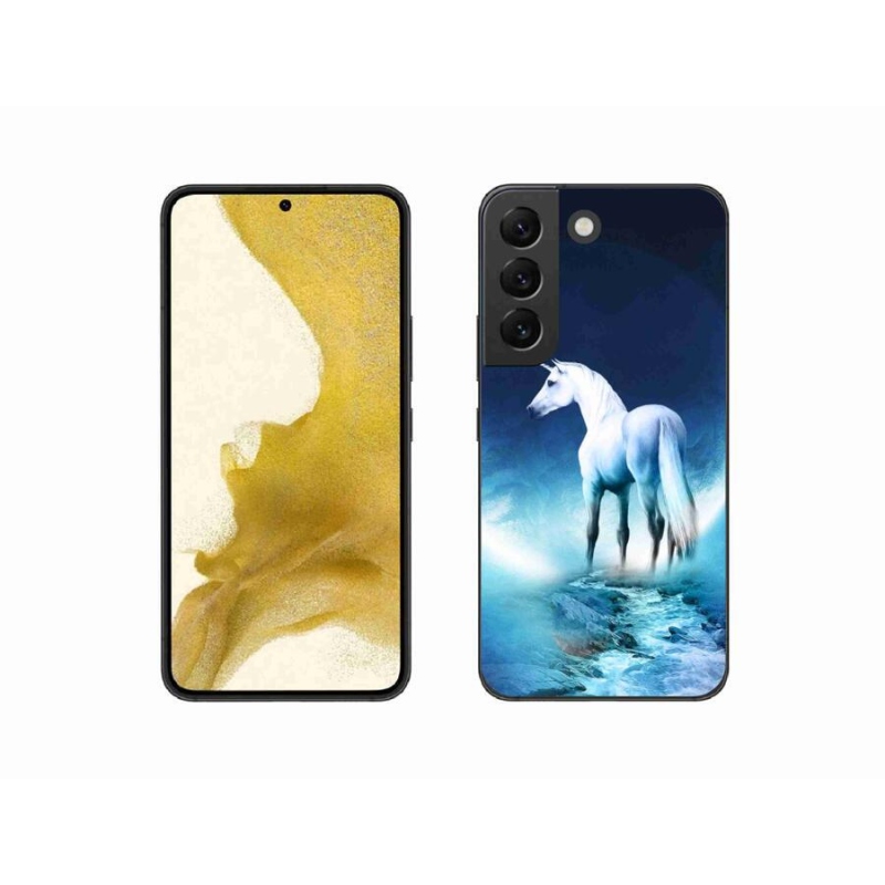 Gelový kryt mmCase na mobil Samsung Galaxy S22 5G - bílý jednorožec