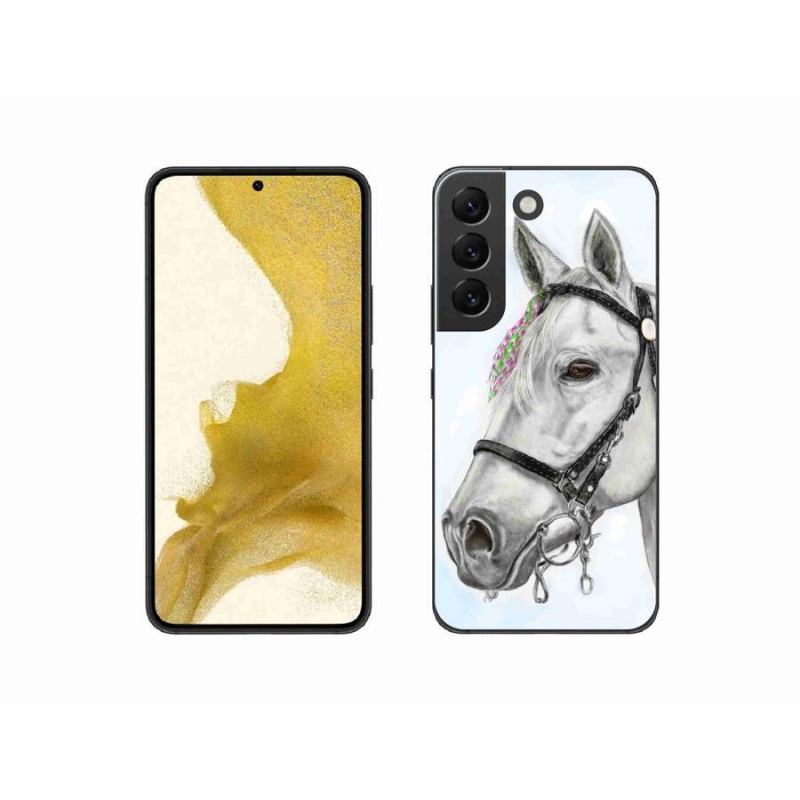 Gelový kryt mmCase na mobil Samsung Galaxy S22 5G - bílý kůň 1