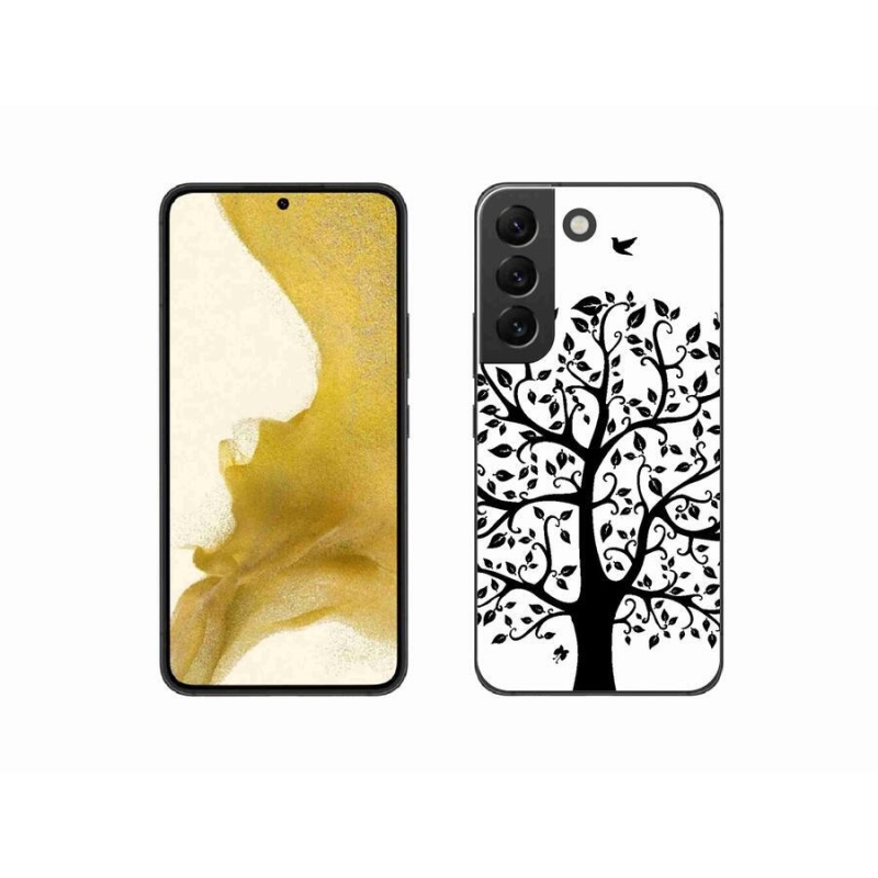 Gelový kryt mmCase na mobil Samsung Galaxy S22 5G - černobílý strom