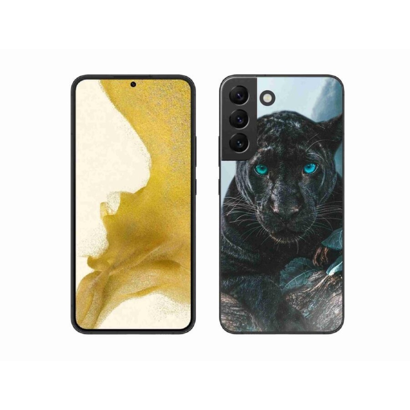 Gelový kryt mmCase na mobil Samsung Galaxy S22+ 5G - černý panter