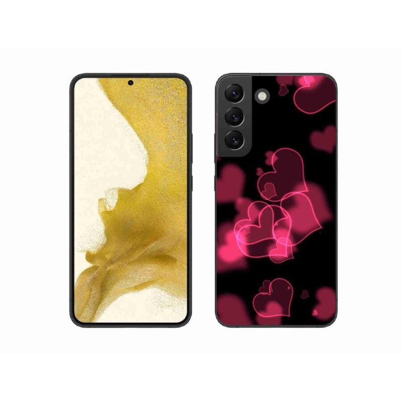 Gelový kryt mmCase na mobil Samsung Galaxy S22+ 5G - červená srdíčka
