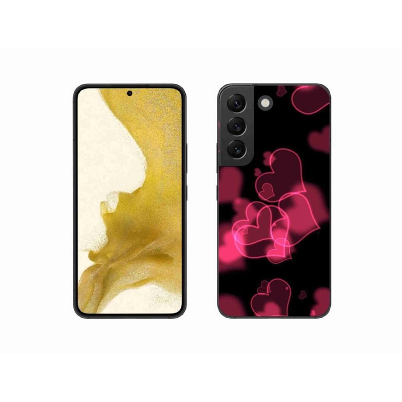 Gelový kryt mmCase na mobil Samsung Galaxy S22 5G - červená srdíčka