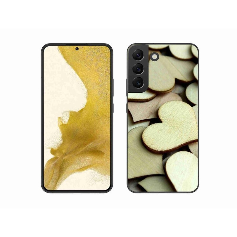 Gelový kryt mmCase na mobil Samsung Galaxy S22+ 5G - dřevěná srdíčka