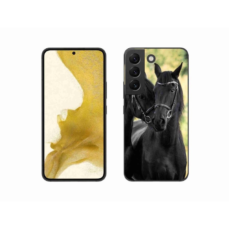 Gelový kryt mmCase na mobil Samsung Galaxy S22 5G - dva černí koně