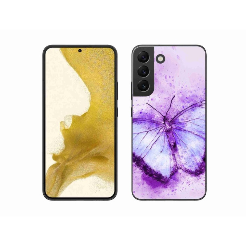 Gelový kryt mmCase na mobil Samsung Galaxy S22+ 5G - fialový motýl