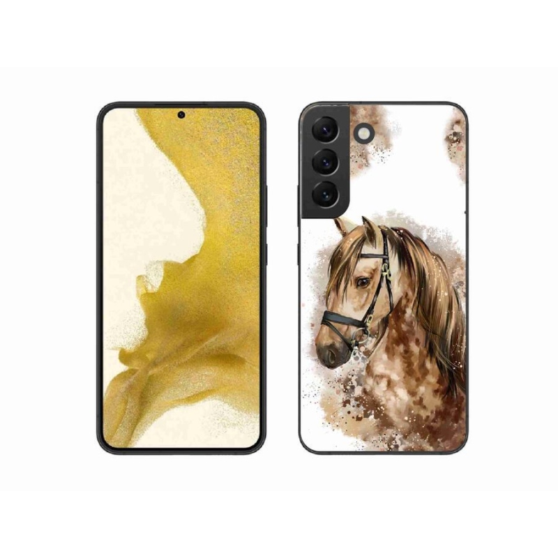 Gelový kryt mmCase na mobil Samsung Galaxy S22+ 5G - hnědý kreslený kůň