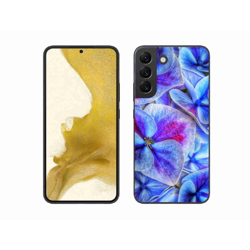 Gelový kryt mmCase na mobil Samsung Galaxy S22+ 5G - modré květy 1
