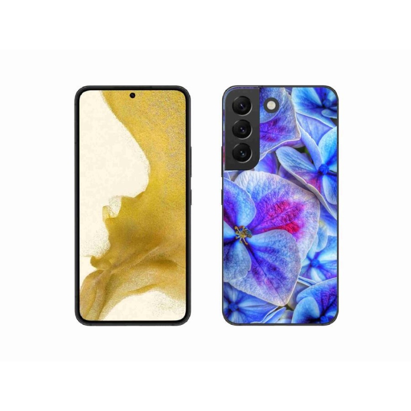 Gelový kryt mmCase na mobil Samsung Galaxy S22 5G - modré květy 1