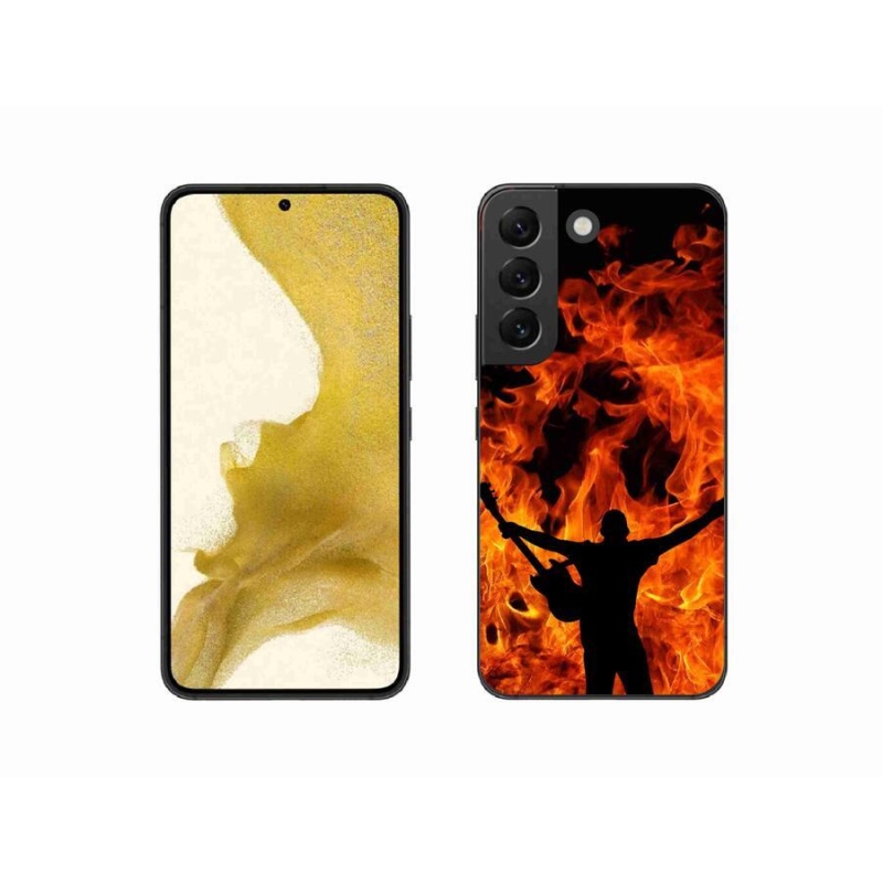 Gelový kryt mmCase na mobil Samsung Galaxy S22 5G - muzikant a oheň