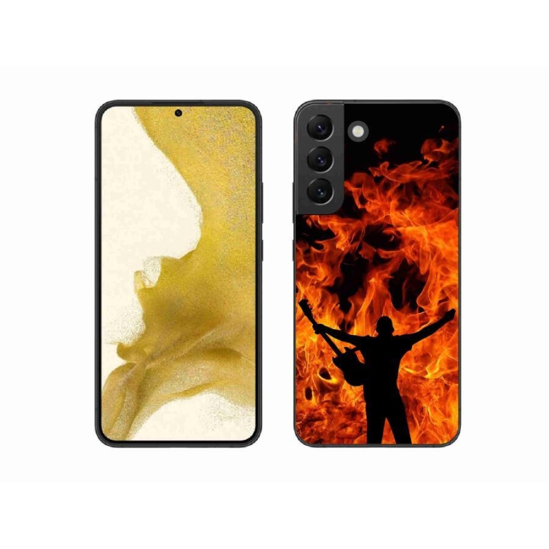 Gelový kryt mmCase na mobil Samsung Galaxy S22+ 5G - muzikant a oheň