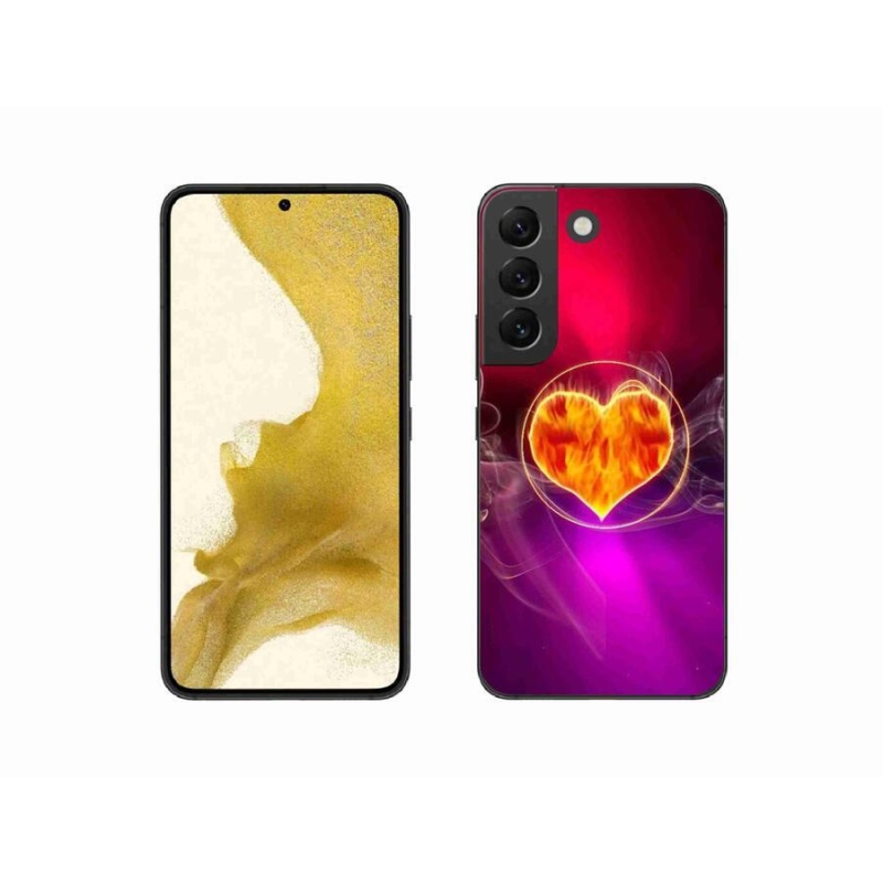 Gelový kryt mmCase na mobil Samsung Galaxy S22 5G - ohnivé srdce