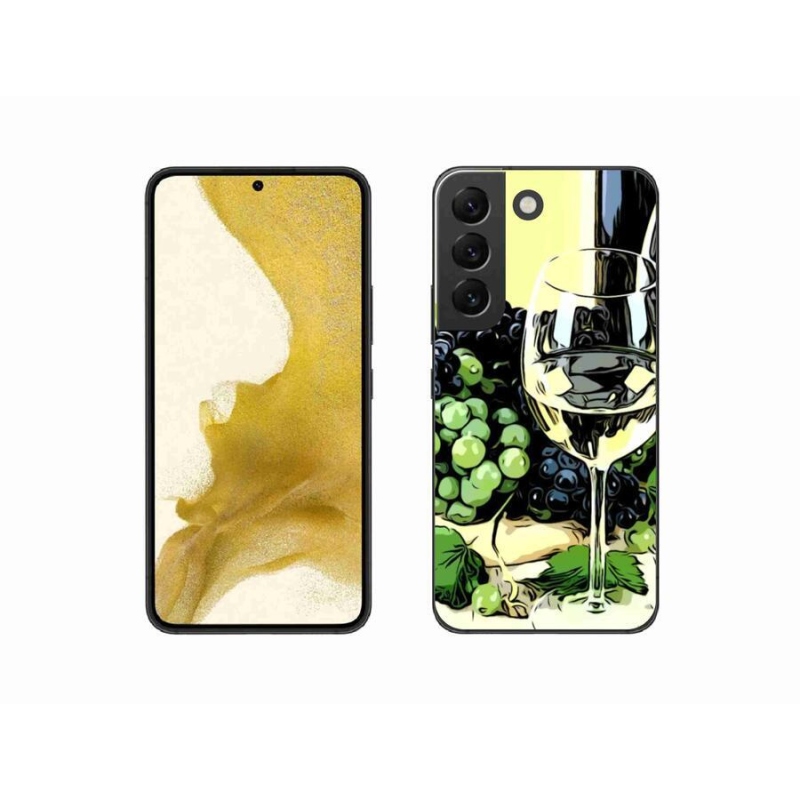 Gelový kryt mmCase na mobil Samsung Galaxy S22 5G - sklenka vína