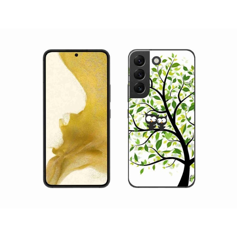 Gelový kryt mmCase na mobil Samsung Galaxy S22 5G - sovičky na stromě