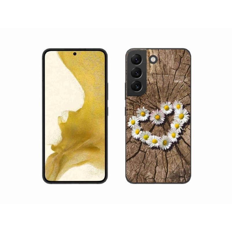 Gelový kryt mmCase na mobil Samsung Galaxy S22 5G - srdce z kopretin