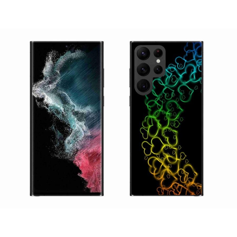 Gelový kryt mmCase na mobil Samsung Galaxy S22 Ultra 5G - barevná srdíčka