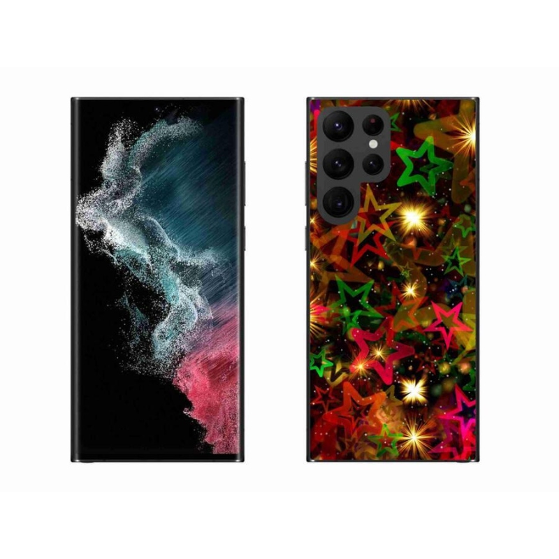 Gelový kryt mmCase na mobil Samsung Galaxy S22 Ultra 5G - barevné hvězdičky