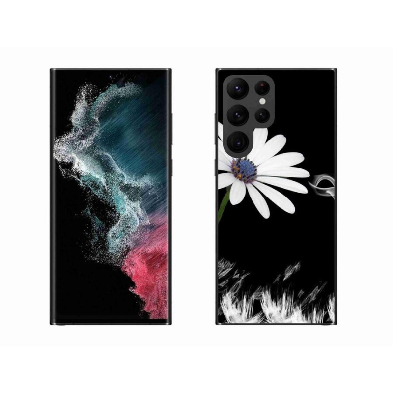 Gelový kryt mmCase na mobil Samsung Galaxy S22 Ultra 5G - bílá květina