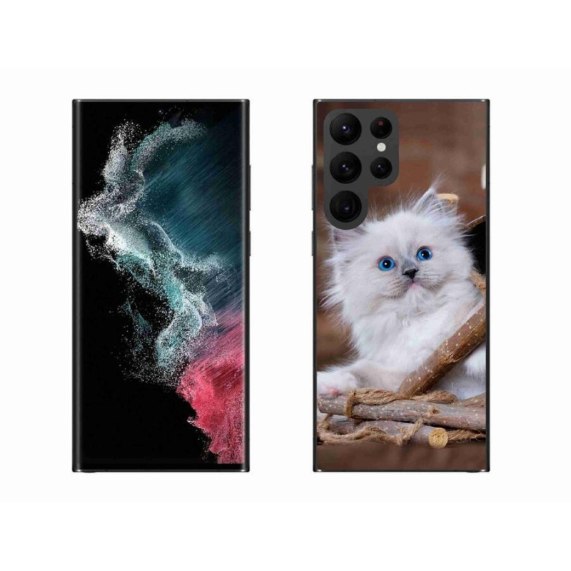 Gelový kryt mmCase na mobil Samsung Galaxy S22 Ultra 5G - bílé kotě