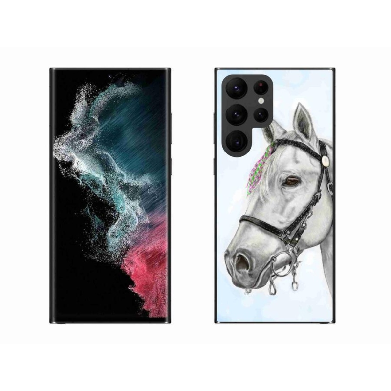 Gelový kryt mmCase na mobil Samsung Galaxy S22 Ultra 5G - bílý kůň 1