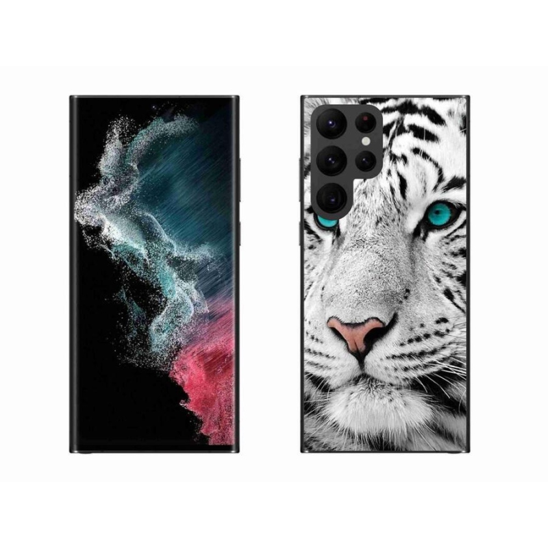 Gelový kryt mmCase na mobil Samsung Galaxy S22 Ultra 5G - bílý tygr