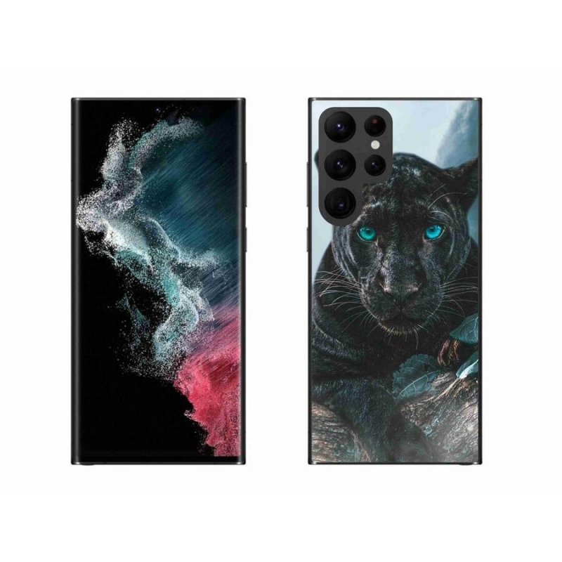 Gelový kryt mmCase na mobil Samsung Galaxy S22 Ultra 5G - černý panter