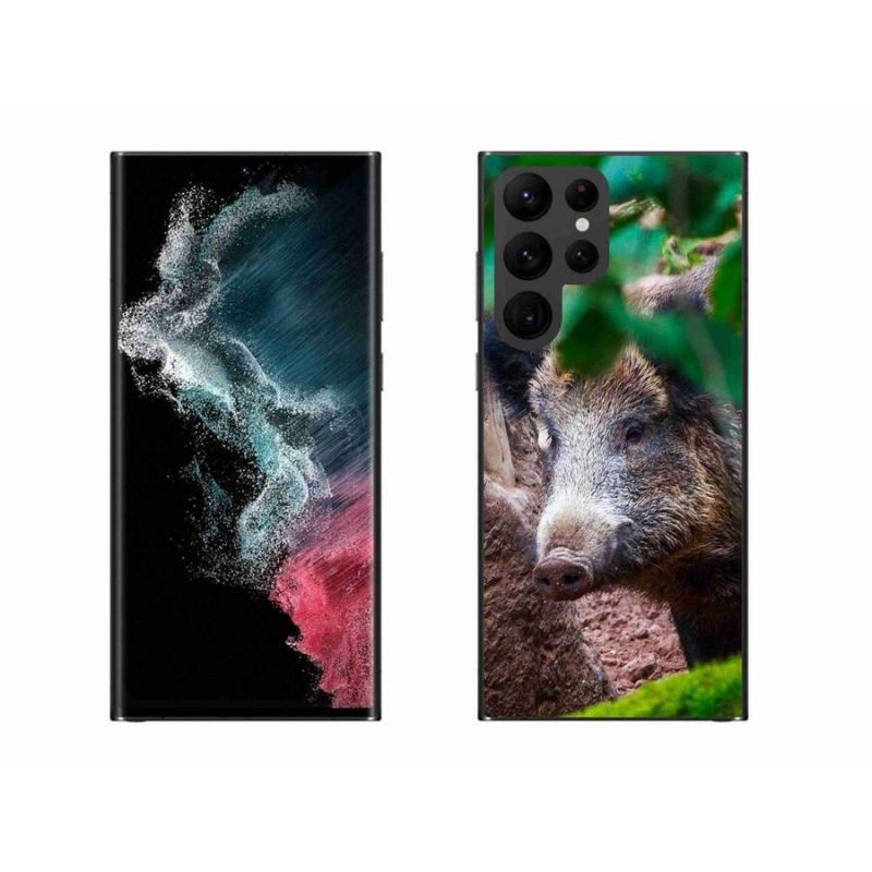 Gelový kryt mmCase na mobil Samsung Galaxy S22 Ultra 5G - divoké prase