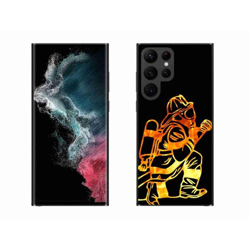 Gelový kryt mmCase na mobil Samsung Galaxy S22 Ultra 5G - hasič 1