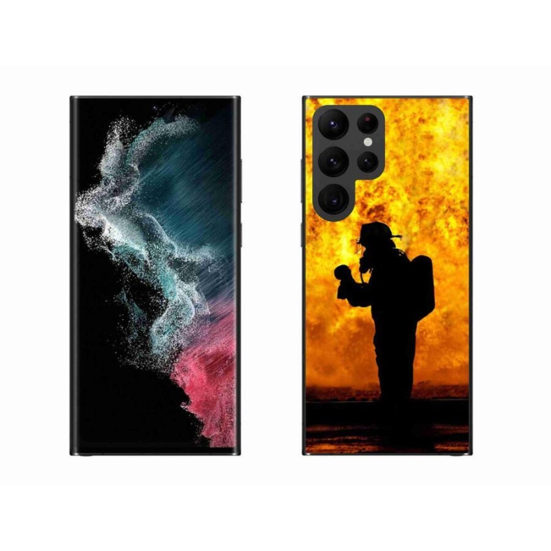 Gelový kryt mmCase na mobil Samsung Galaxy S22 Ultra 5G - hasič