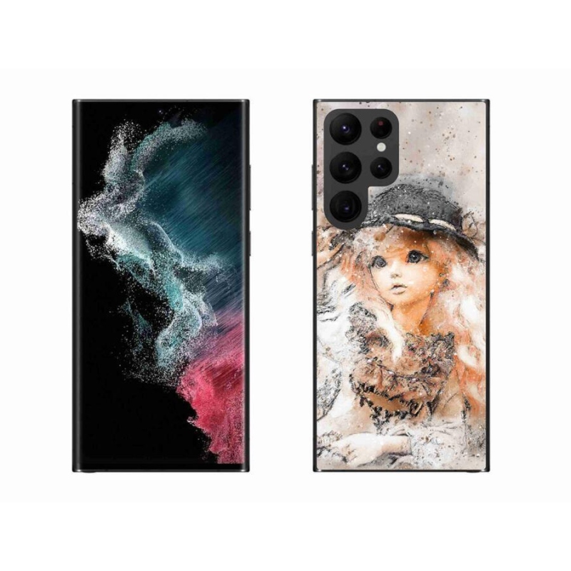 Gelový kryt mmCase na mobil Samsung Galaxy S22 Ultra 5G - holčička s kloboukem