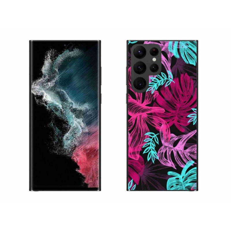 Gelový kryt mmCase na mobil Samsung Galaxy S22 Ultra 5G - květiny 1