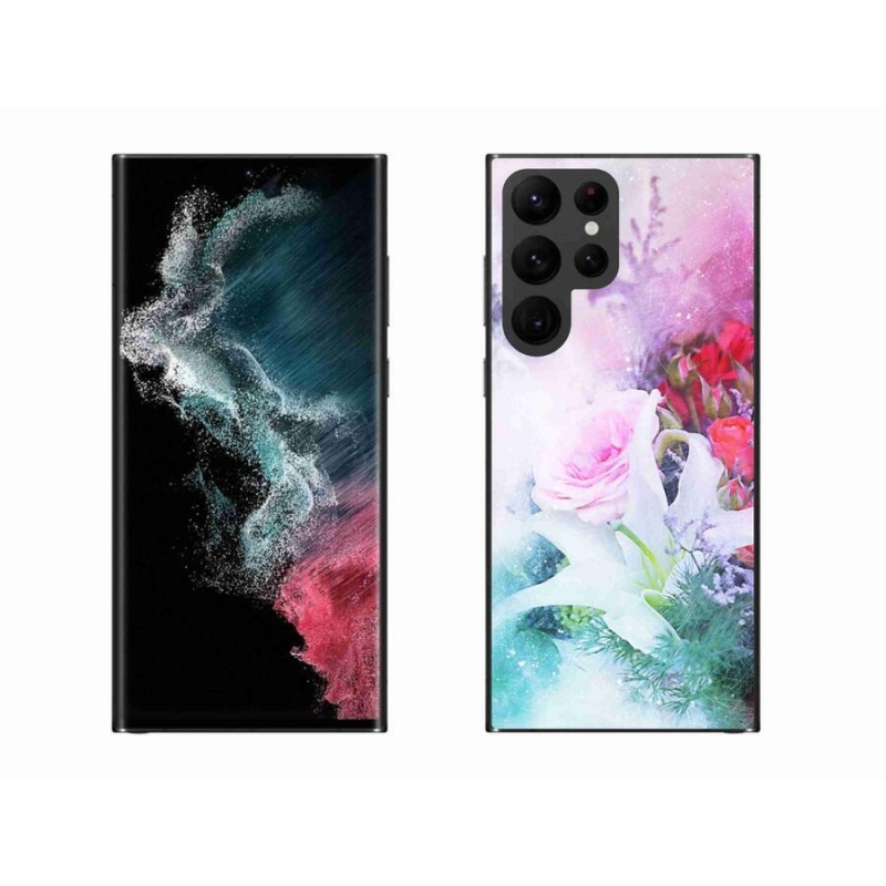 Gelový kryt mmCase na mobil Samsung Galaxy S22 Ultra 5G - květiny 4