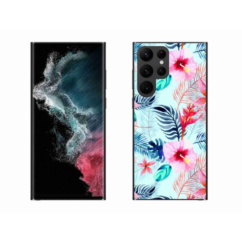 Gelový kryt mmCase na mobil Samsung Galaxy S22 Ultra 5G - květiny