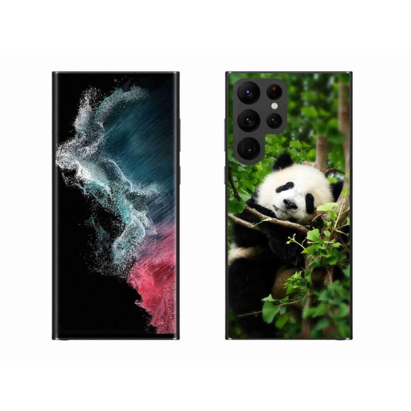 Gelový kryt mmCase na mobil Samsung Galaxy S22 Ultra 5G - panda